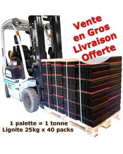 Achat en gros briquettes lignite 25kg x 40 packs